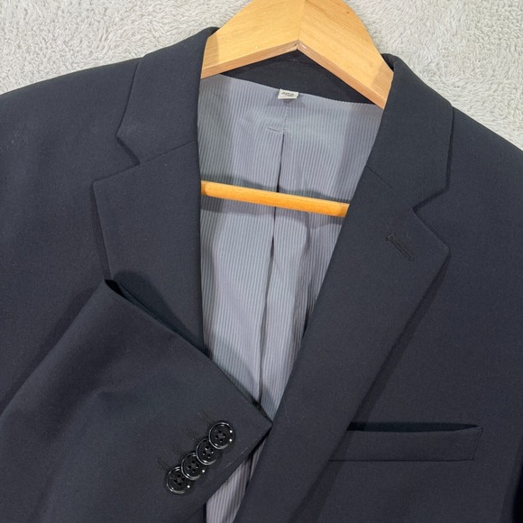 Express‎ Blazer Jacket Mens 36R Black Lined Single Breasted Notch Lapel Slim Fit - Picture 1 of 10